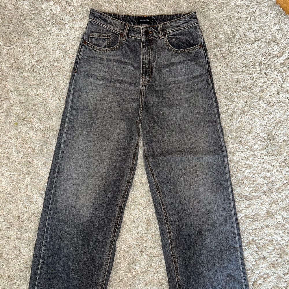 frank & oak distressed grey/black jeans size 28